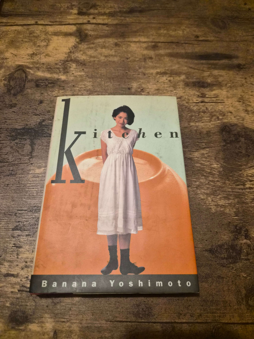 Banana Yoshimoto Kitchen first edition hardcover featuring cover design and illustration.